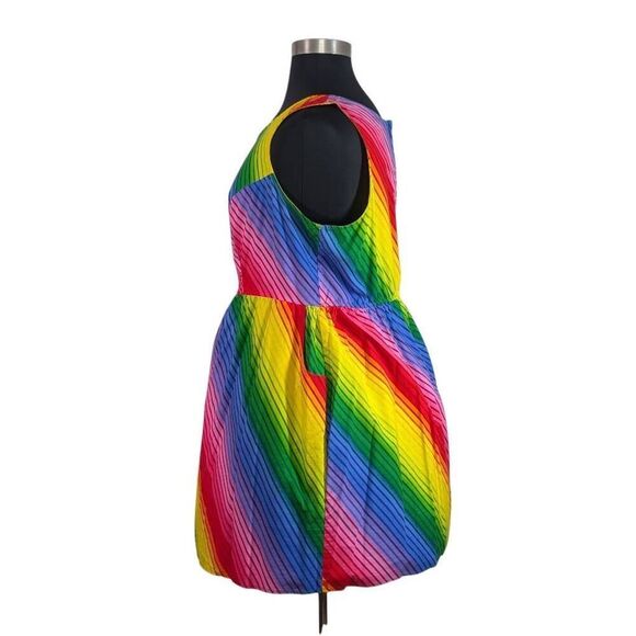 Retrolicious 3X Rainbow Fit & Flare Dress Pride Pockets Pin Up Retro ModCloth - Picture 4 of 6